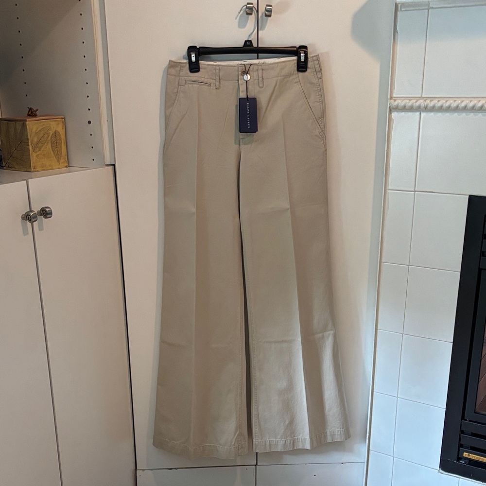 Ralph Lauren Blue Label Wide Leg Pants in Beige